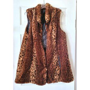 REVERSIBLE WOMENS VEST COAT JACKET FAUX FUR NWOT
